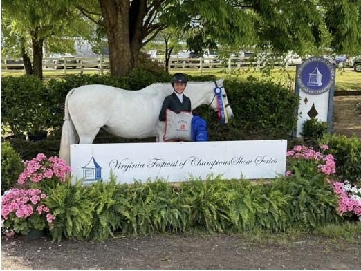 Carleigh Carter and Snow Day Win Best Child Rider on a Pony and Champion Large Pony Division
